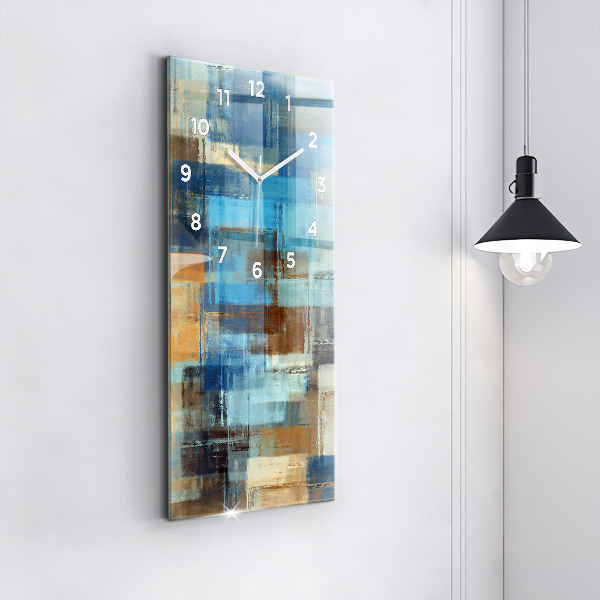 Ceas vertical de perete din sticlă Fundal colorat – abstracție
