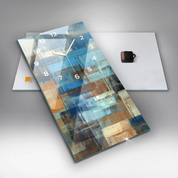 Ceas vertical de perete din sticlă Fundal colorat – abstracție