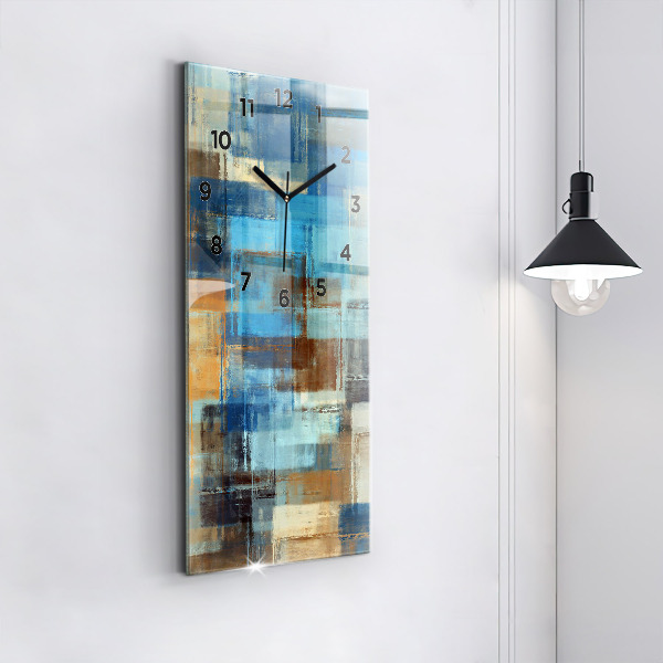 Ceas vertical de perete din sticlă Fundal colorat – abstracție