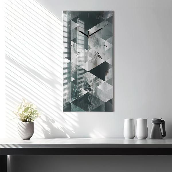 Ceas vertical de perete din sticlă Valuri abstracte ale mării