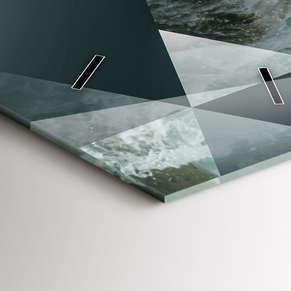 Ceas vertical de perete din sticlă Valuri abstracte ale mării