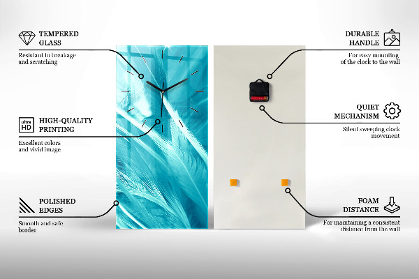 Ceas vertical de perete din sticlă Valuri abstracte ale mării