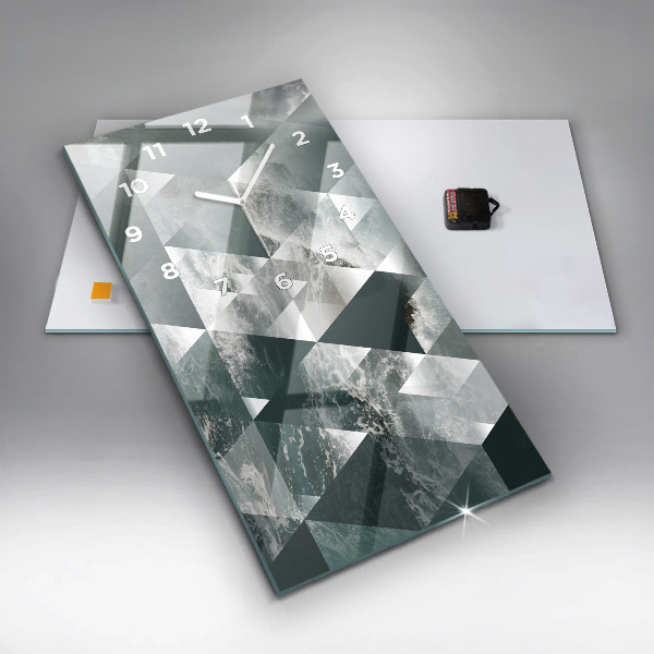 Ceas vertical de perete din sticlă Valuri abstracte ale mării