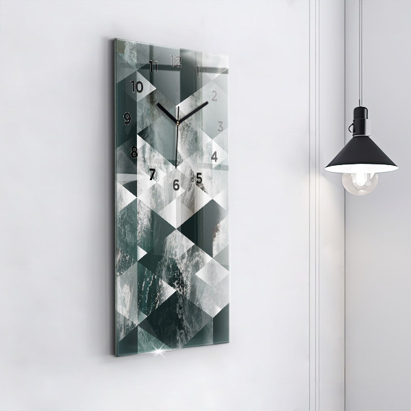 Ceas vertical de perete din sticlă Valuri abstracte ale mării
