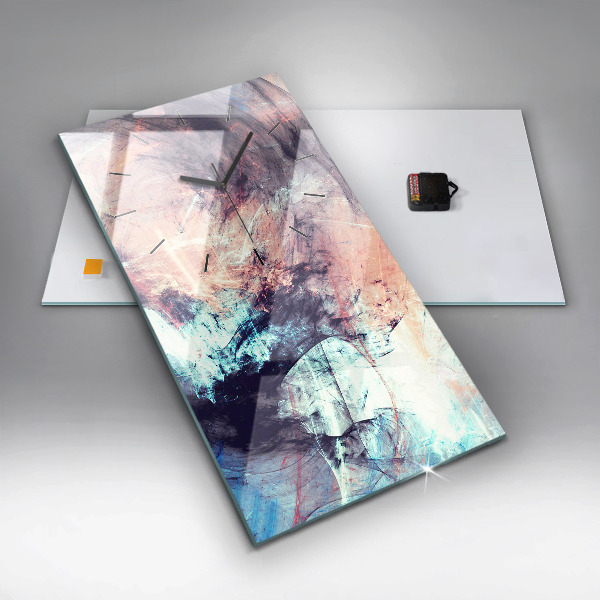 Ceas vertical de perete din sticlă Imagine abstractă