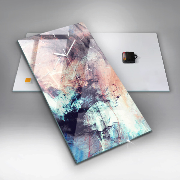 Ceas vertical de perete din sticlă Imagine abstractă