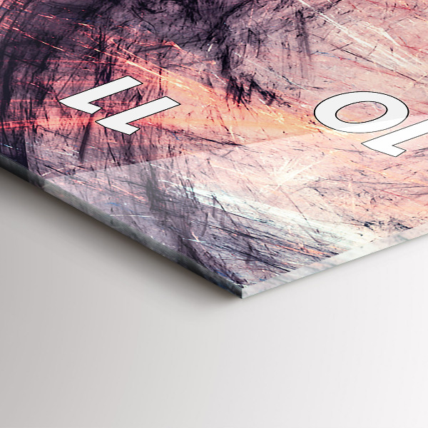 Ceas vertical de perete din sticlă Imagine abstractă