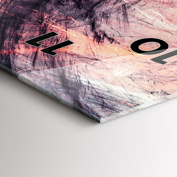 Ceas vertical de perete din sticlă Imagine abstractă