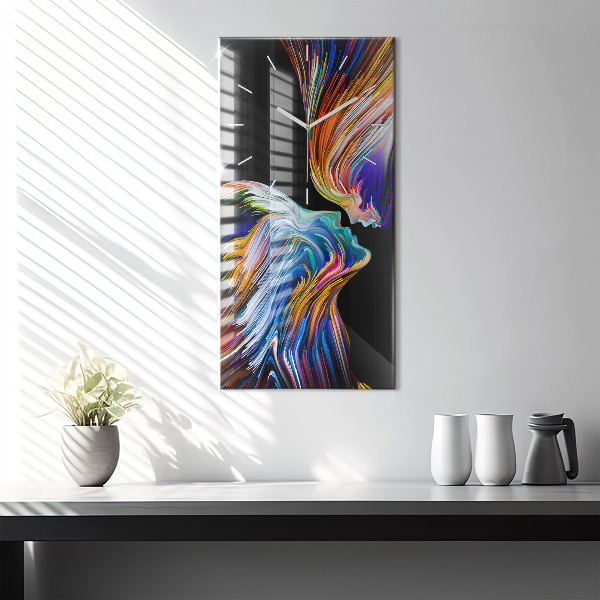 Ceas vertical de perete din sticlă Artă emoțională