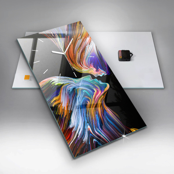 Ceas vertical de perete din sticlă Artă emoțională