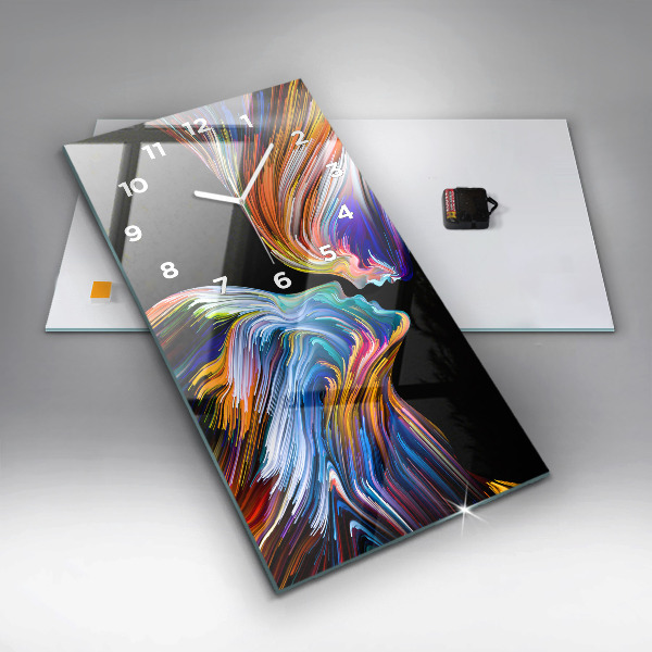 Ceas vertical de perete din sticlă Artă emoțională