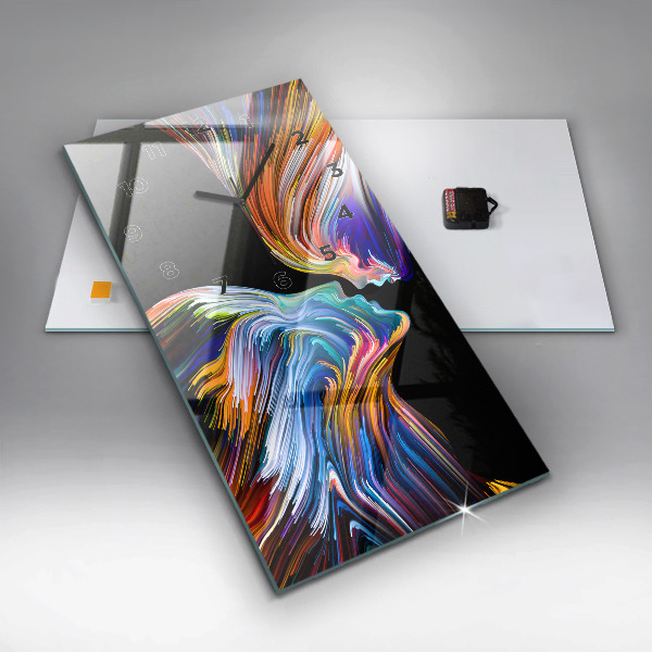 Ceas vertical de perete din sticlă Artă emoțională