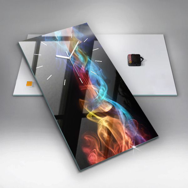 Ceas vertical de perete din sticlă Linii colorate abstracte