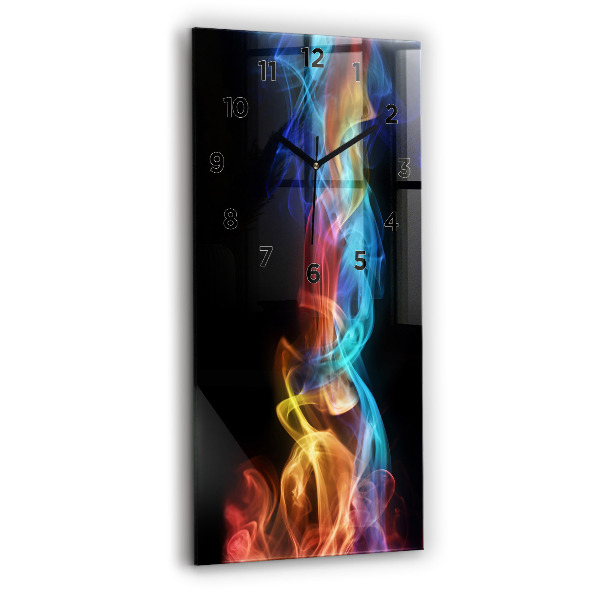 Ceas vertical de perete din sticlă Linii colorate abstracte