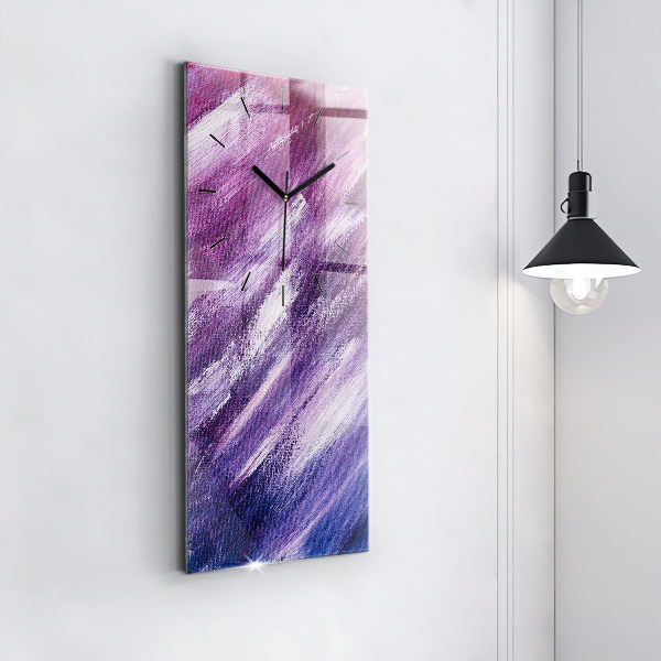 Ceas vertical de perete din sticlă Textura cu vopsea acrilică