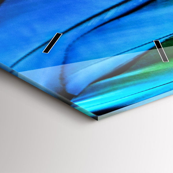 Ceas vertical de perete din sticlă Aripi de pasăre colorate