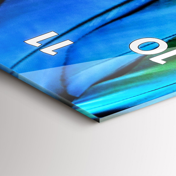 Ceas vertical de perete din sticlă Aripi de pasăre colorate