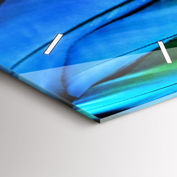 Ceas vertical de perete din sticlă Aripi de pasăre colorate