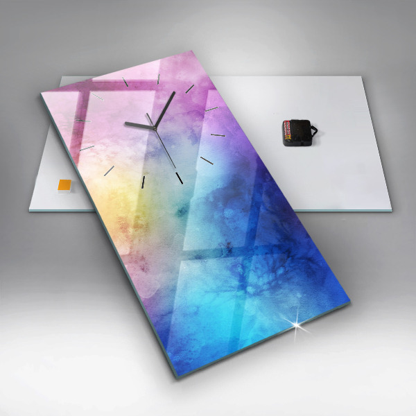 Ceas vertical de perete din sticlă Pete colorate