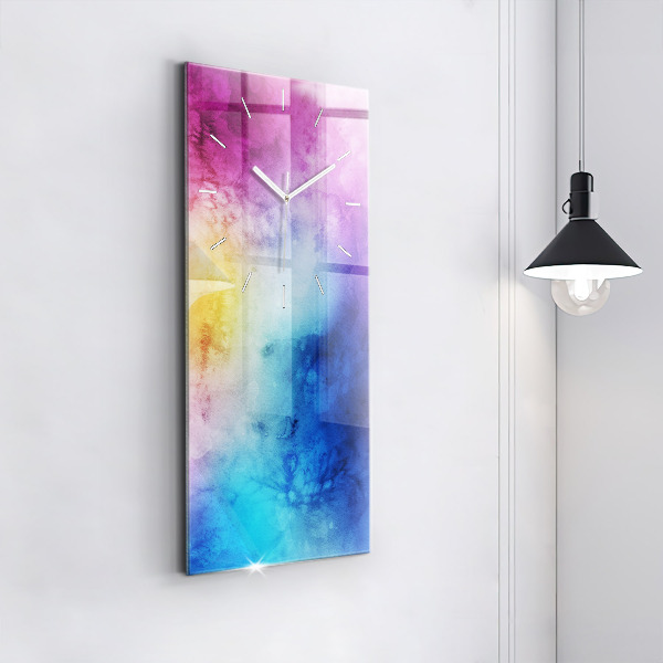Ceas vertical de perete din sticlă Pete colorate