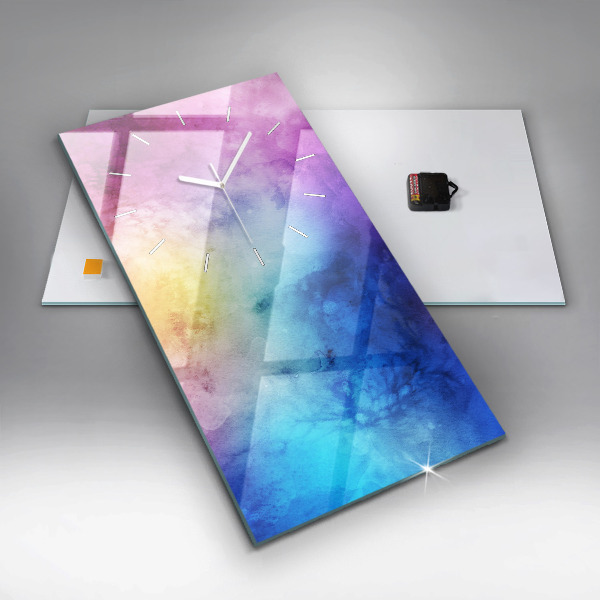 Ceas vertical de perete din sticlă Pete colorate