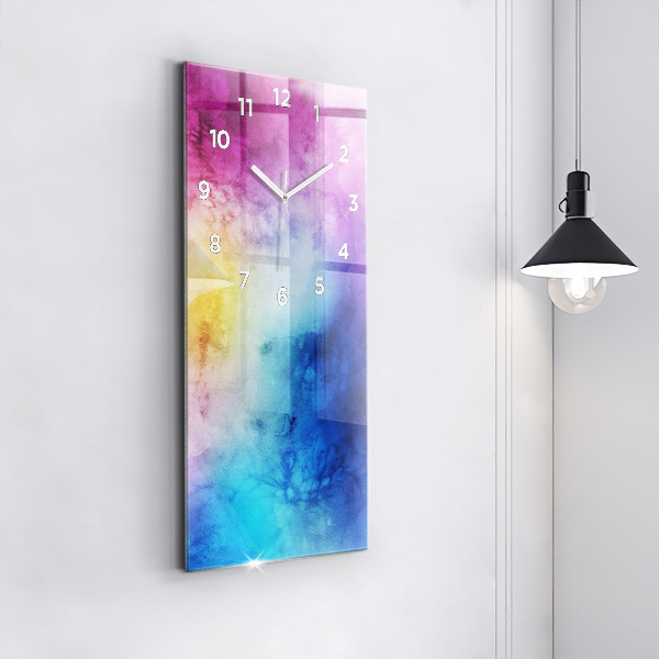 Ceas vertical de perete din sticlă Pete colorate