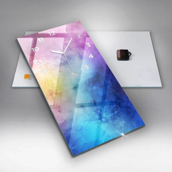 Ceas vertical de perete din sticlă Pete colorate
