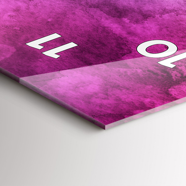 Ceas vertical de perete din sticlă Pete colorate