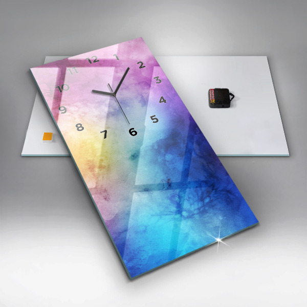Ceas vertical de perete din sticlă Pete colorate
