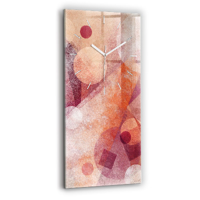 Ceas vertical de perete din sticlă Abstracția geometrică