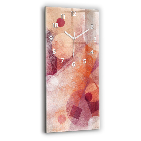 Ceas vertical de perete din sticlă Abstracția geometrică