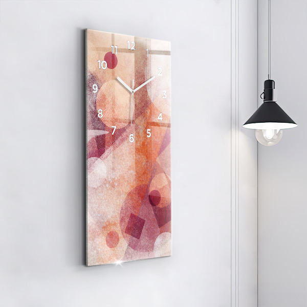 Ceas vertical de perete din sticlă Abstracția geometrică