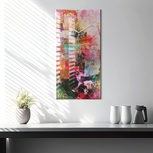 Ceas vertical de perete din sticlă Compoziție abstractă