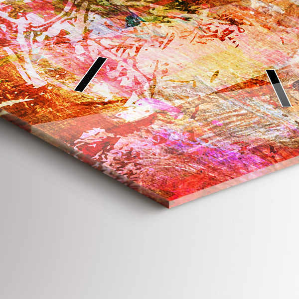 Ceas vertical de perete din sticlă Compoziție abstractă