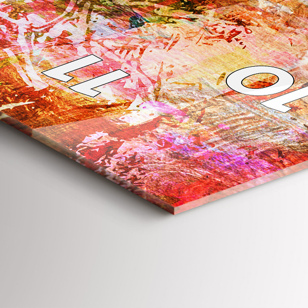 Ceas vertical de perete din sticlă Compoziție abstractă