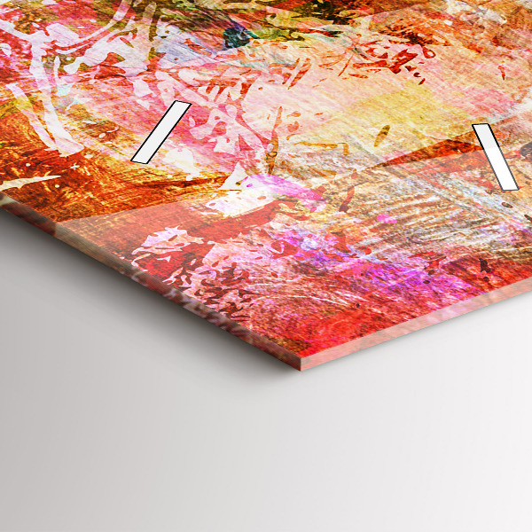 Ceas vertical de perete din sticlă Compoziție abstractă