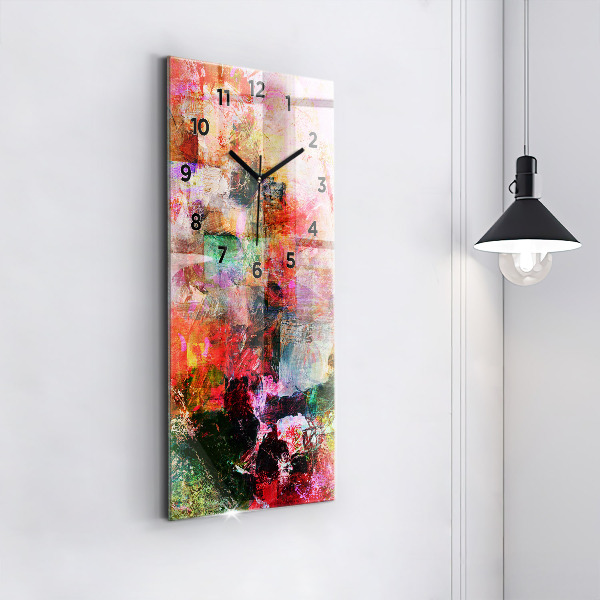 Ceas vertical de perete din sticlă Compoziție abstractă