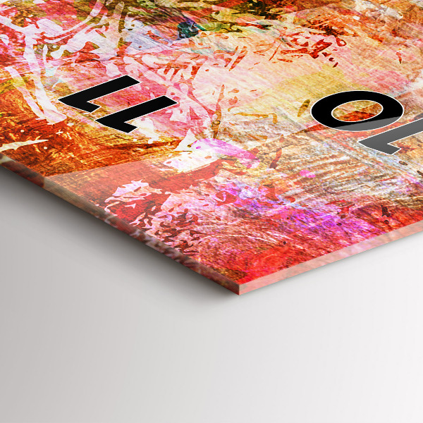 Ceas vertical de perete din sticlă Compoziție abstractă