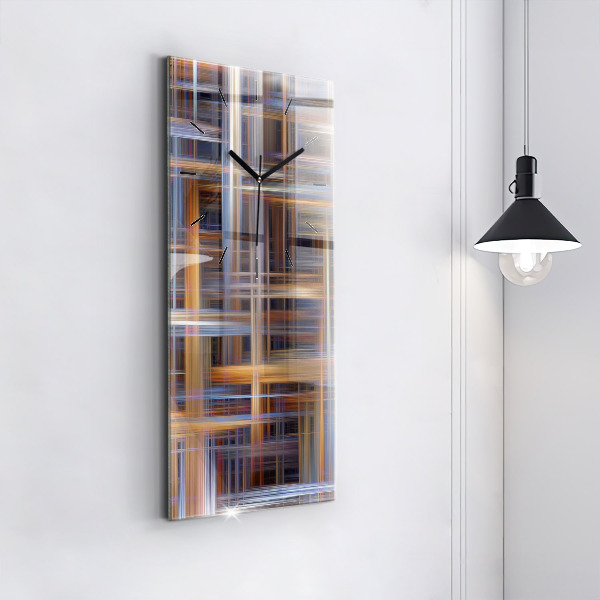 Ceas vertical de perete din sticlă Abstracția geometriei
