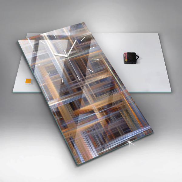 Ceas vertical de perete din sticlă Abstracția geometriei