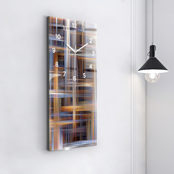 Ceas vertical de perete din sticlă Abstracția geometriei