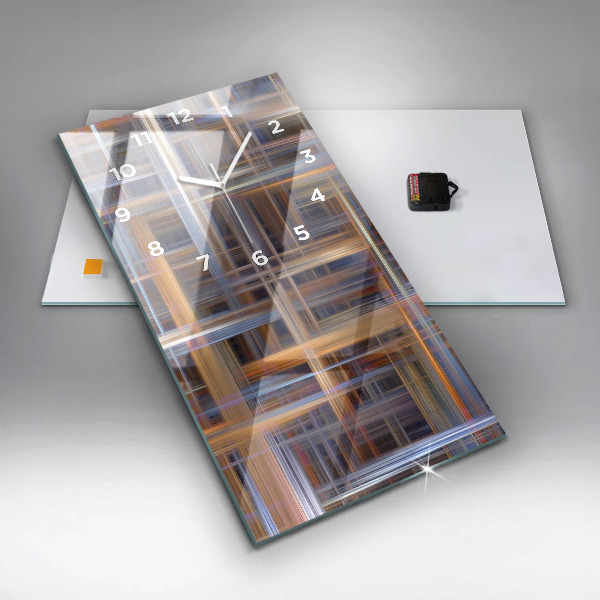 Ceas vertical de perete din sticlă Abstracția geometriei