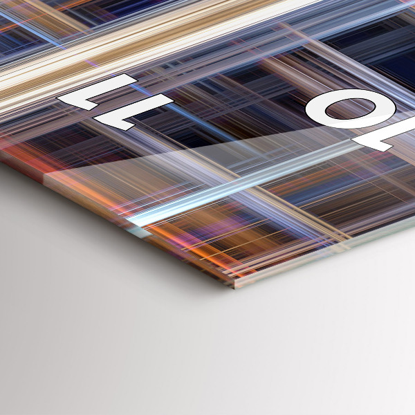 Ceas vertical de perete din sticlă Abstracția geometriei