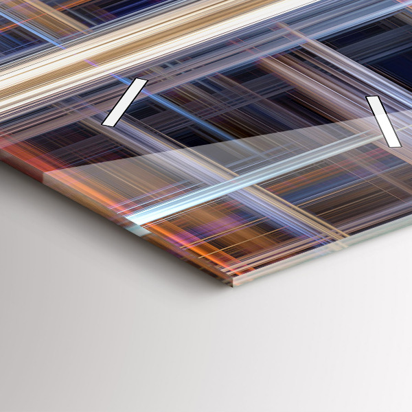 Ceas vertical de perete din sticlă Abstracția geometriei