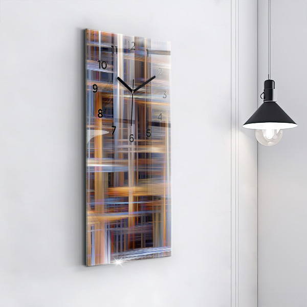 Ceas vertical de perete din sticlă Abstracția geometriei