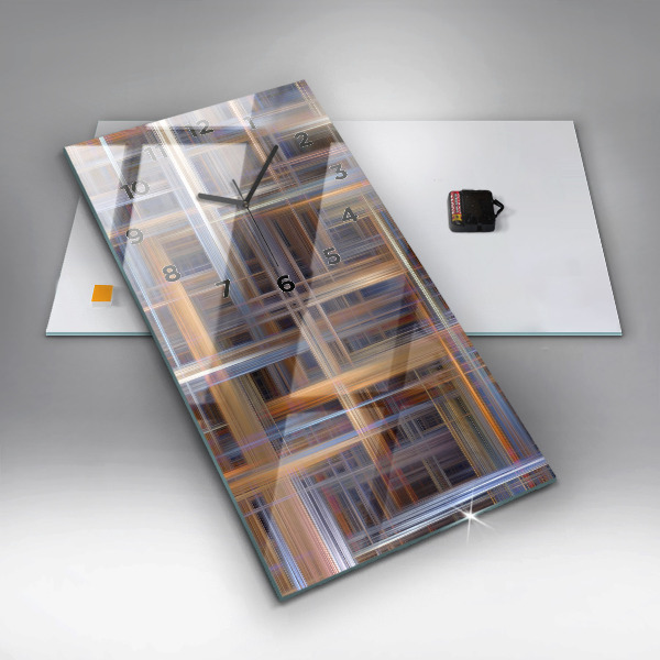 Ceas vertical de perete din sticlă Abstracția geometriei