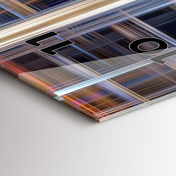 Ceas vertical de perete din sticlă Abstracția geometriei