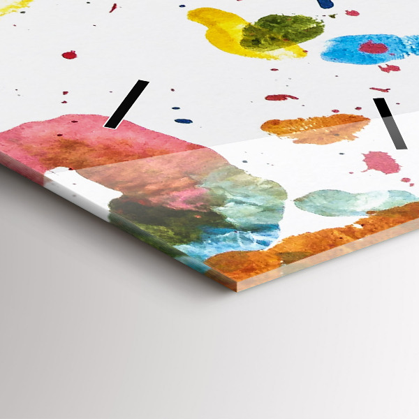 Ceas vertical de perete din sticlă Amprentele mâinilor copiilor