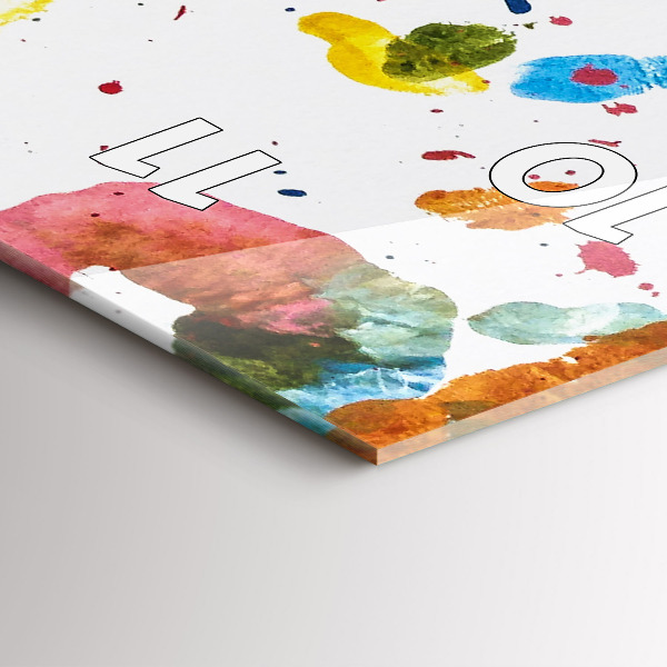 Ceas vertical de perete din sticlă Amprentele mâinilor copiilor