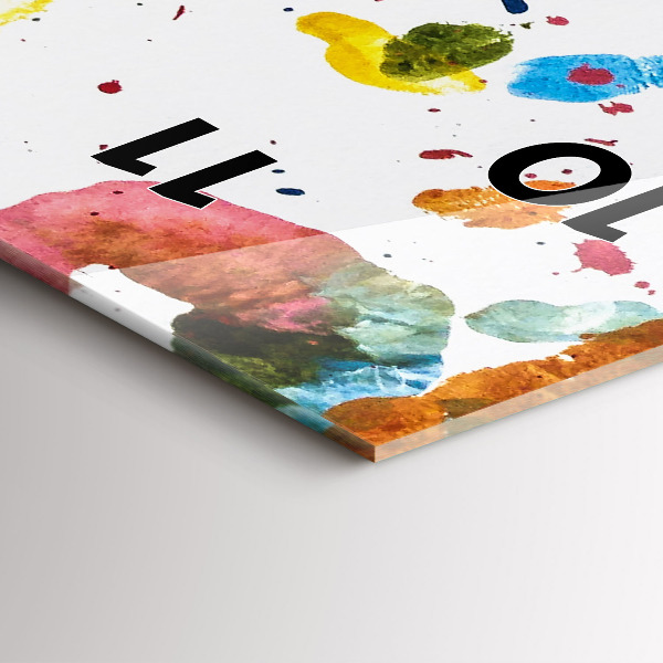 Ceas vertical de perete din sticlă Amprentele mâinilor copiilor